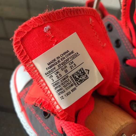 Converse Double Tongue Grey Orange Animal Print Junior Size 3 - Picture 8 of 13